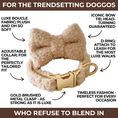 "The Aristopup" Bouclé Bow Tie & Collar Set