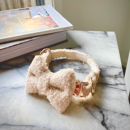 "The Aristopup" Bouclé Bow Tie & Collar Set