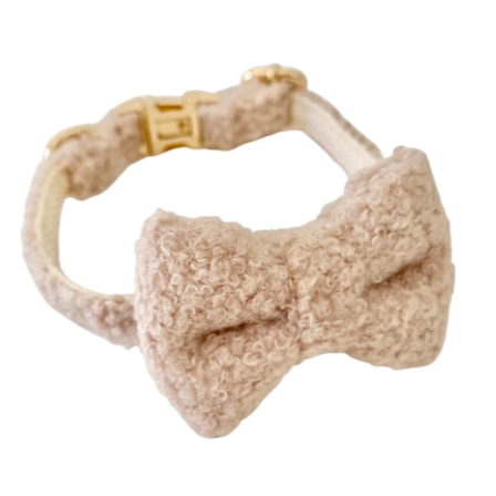 "The Aristopup" Bouclé Bow Tie & Collar Set