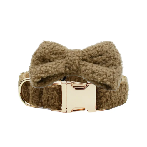 "The Aristopup" Bouclé Bow Tie & Collar Set